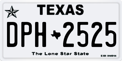 TX license plate DPH2525