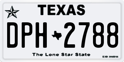 TX license plate DPH2788