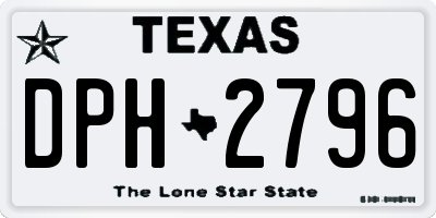 TX license plate DPH2796
