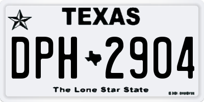 TX license plate DPH2904