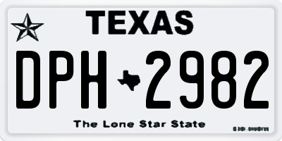 TX license plate DPH2982