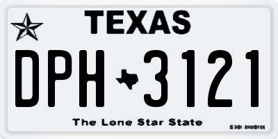 TX license plate DPH3121
