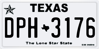 TX license plate DPH3176