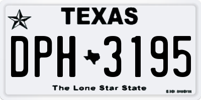 TX license plate DPH3195