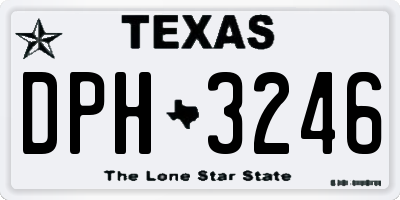 TX license plate DPH3246