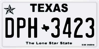 TX license plate DPH3423