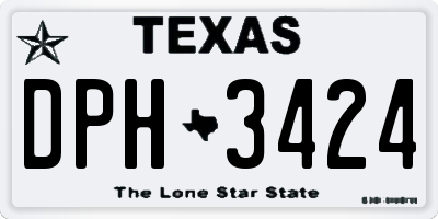 TX license plate DPH3424