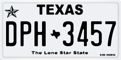 TX license plate DPH3457