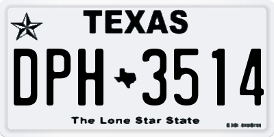 TX license plate DPH3514