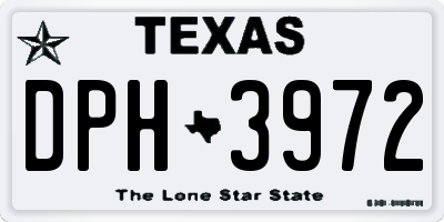 TX license plate DPH3972