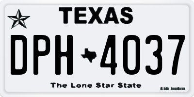 TX license plate DPH4037