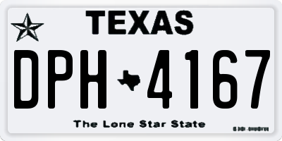 TX license plate DPH4167