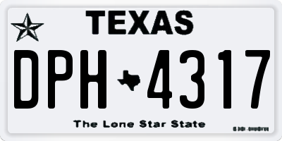 TX license plate DPH4317