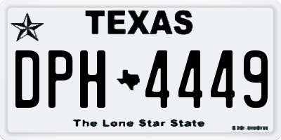 TX license plate DPH4449