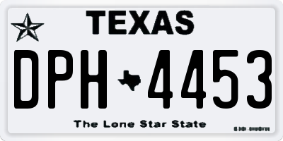TX license plate DPH4453