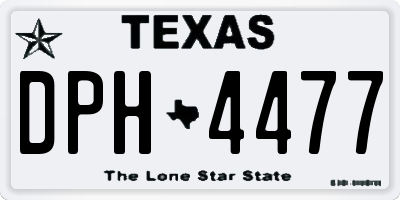 TX license plate DPH4477
