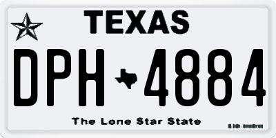 TX license plate DPH4884