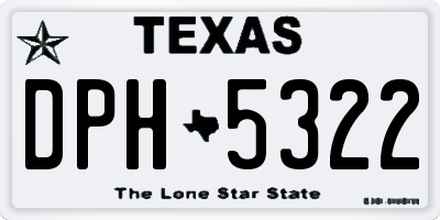 TX license plate DPH5322