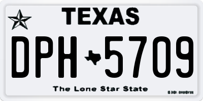 TX license plate DPH5709