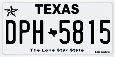 TX license plate DPH5815