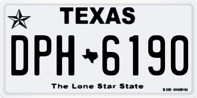 TX license plate DPH6190
