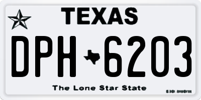 TX license plate DPH6203