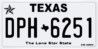 TX license plate DPH6251