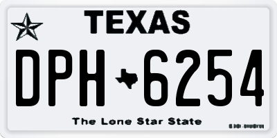TX license plate DPH6254