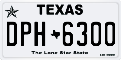 TX license plate DPH6300