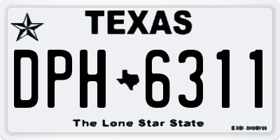 TX license plate DPH6311