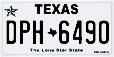 TX license plate DPH6490