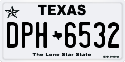 TX license plate DPH6532