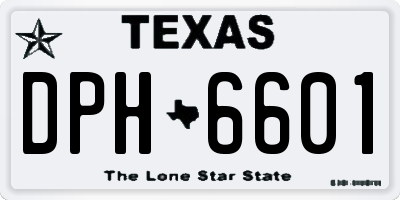 TX license plate DPH6601