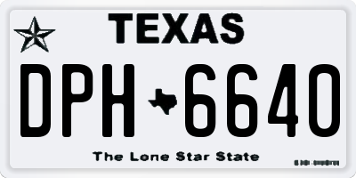 TX license plate DPH6640