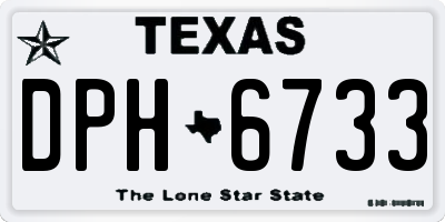 TX license plate DPH6733