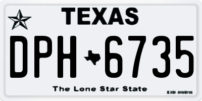 TX license plate DPH6735