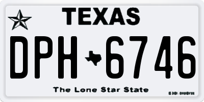 TX license plate DPH6746