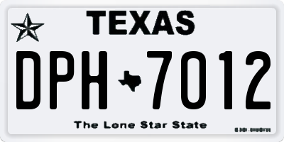 TX license plate DPH7012