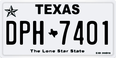 TX license plate DPH7401