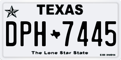 TX license plate DPH7445