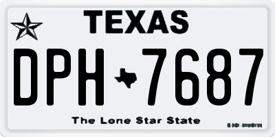 TX license plate DPH7687
