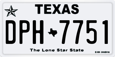 TX license plate DPH7751