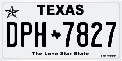 TX license plate DPH7827