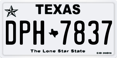TX license plate DPH7837