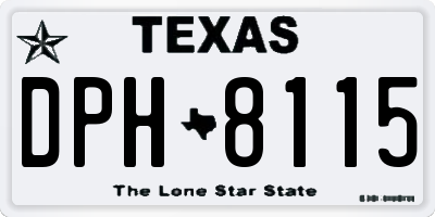 TX license plate DPH8115