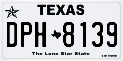 TX license plate DPH8139