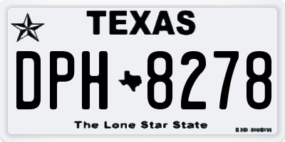TX license plate DPH8278
