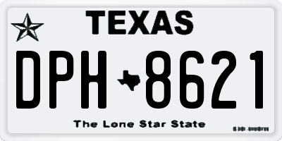 TX license plate DPH8621