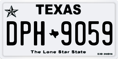 TX license plate DPH9059