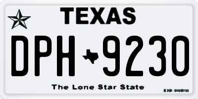 TX license plate DPH9230